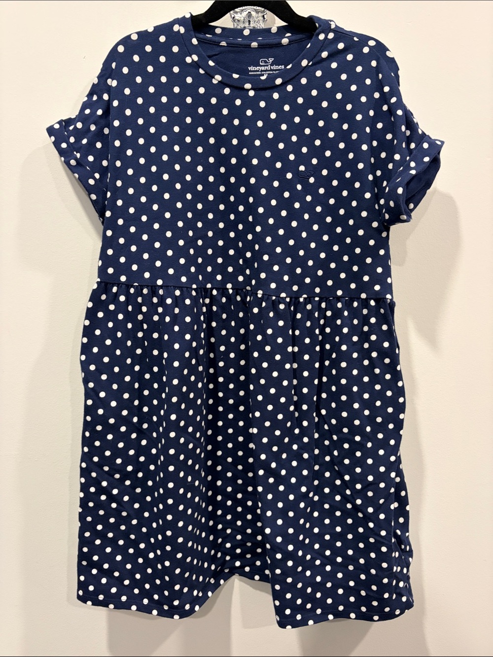 Vineyard Vines Navy and White Polka Dot Girls' Casual Dress